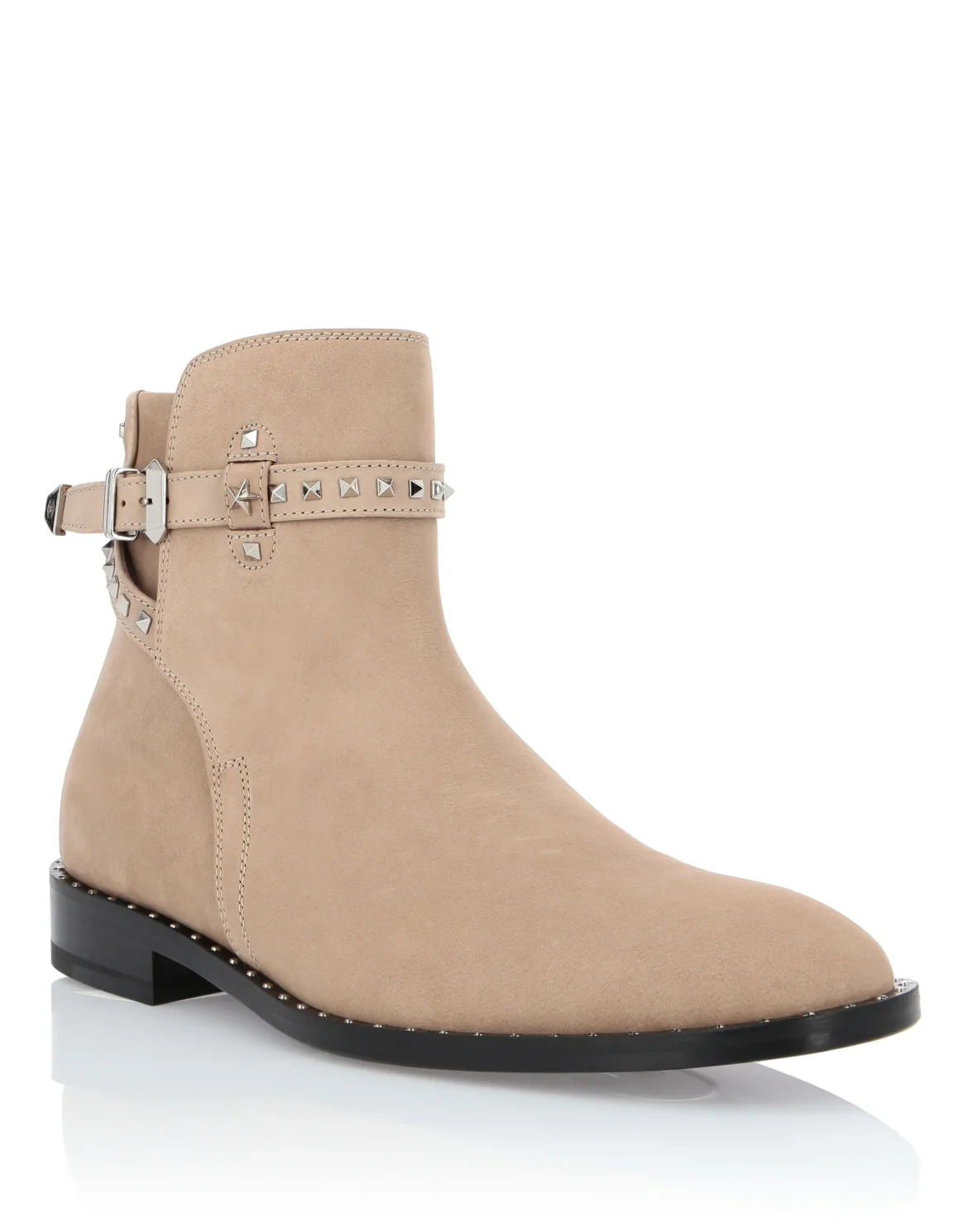 Boots Mid Flat Studs, цвет: Бежевый