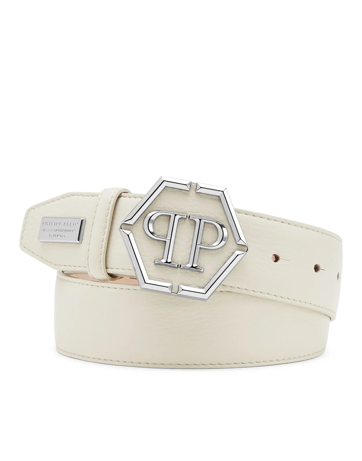 Leather Belt Hexagon, цвет: Бежевый