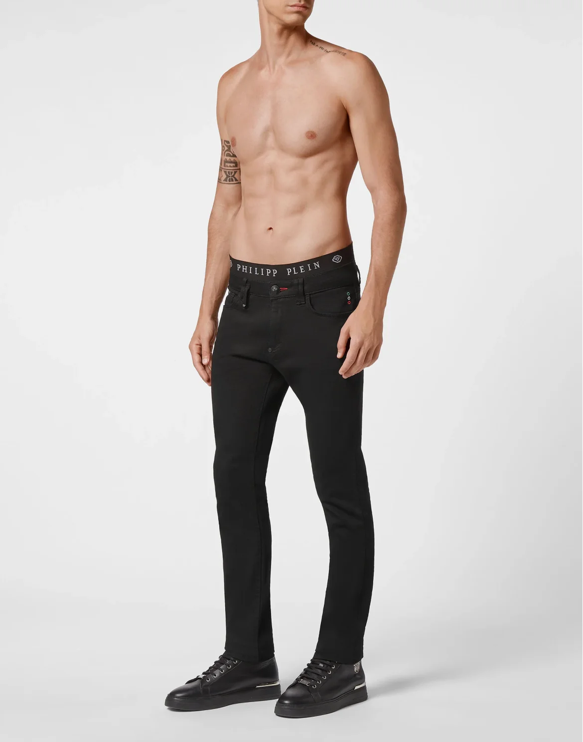 Denim Slim Fit Iconic Plein, цвет: Черный