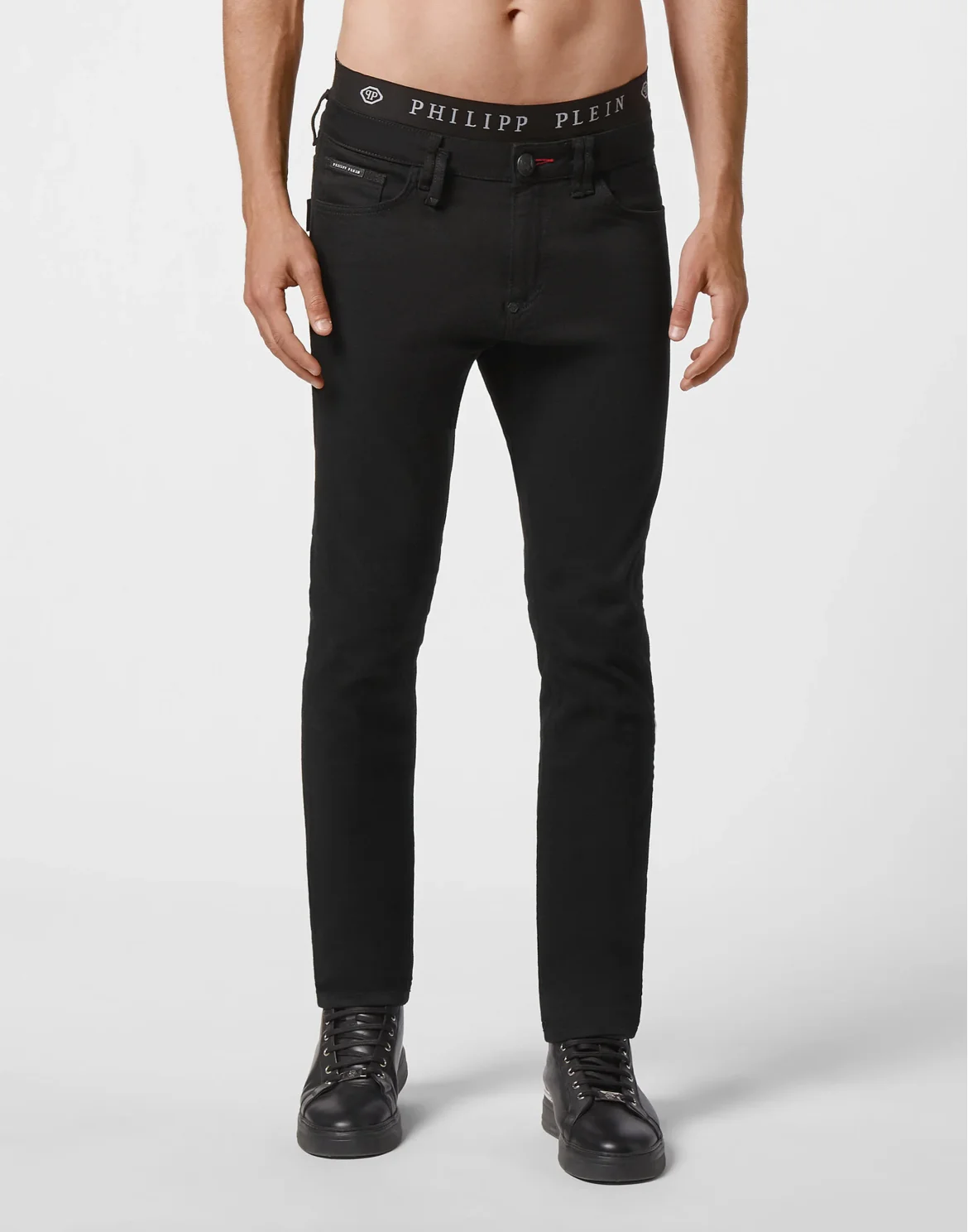 Denim Slim Fit Iconic Plein, цвет: Черный