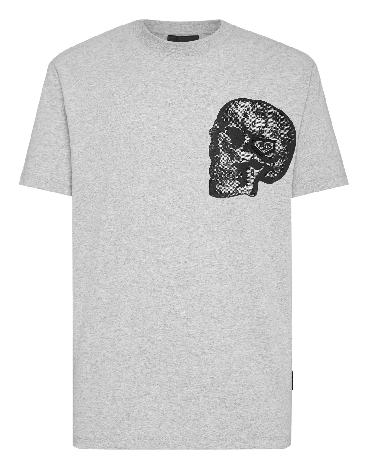 T-shirt Round Neck SS print Skull, цвет: Серый