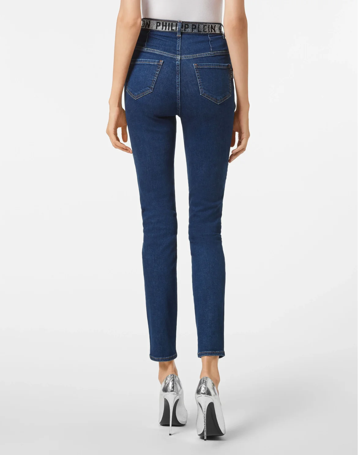 Denim Super High Waist Jegging Philipp Plein TM, цвет: Синий