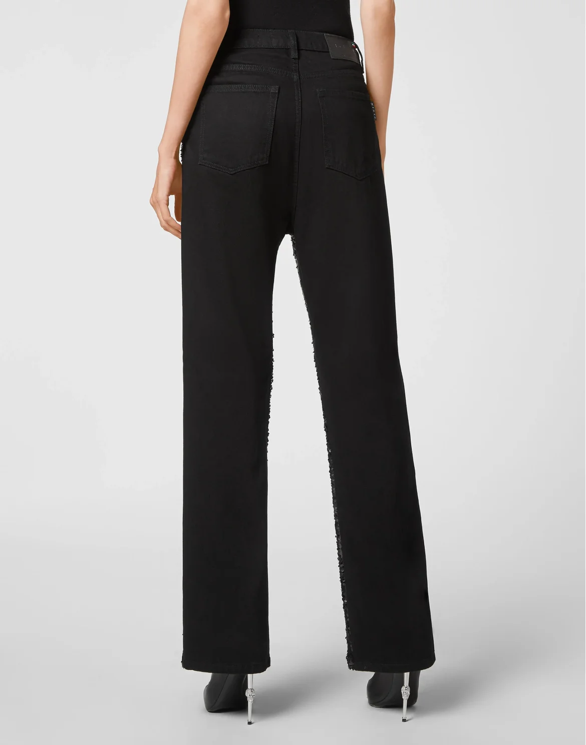 Denim Trousers Super Loose Fit Paillettes, цвет: Черный
