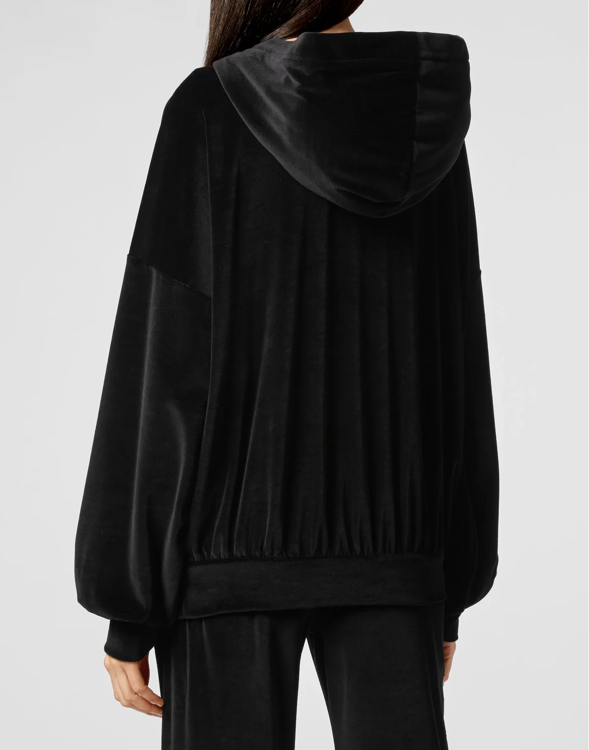 Velvet Hoodie sweatshirt Crystal Chain, цвет: Черный