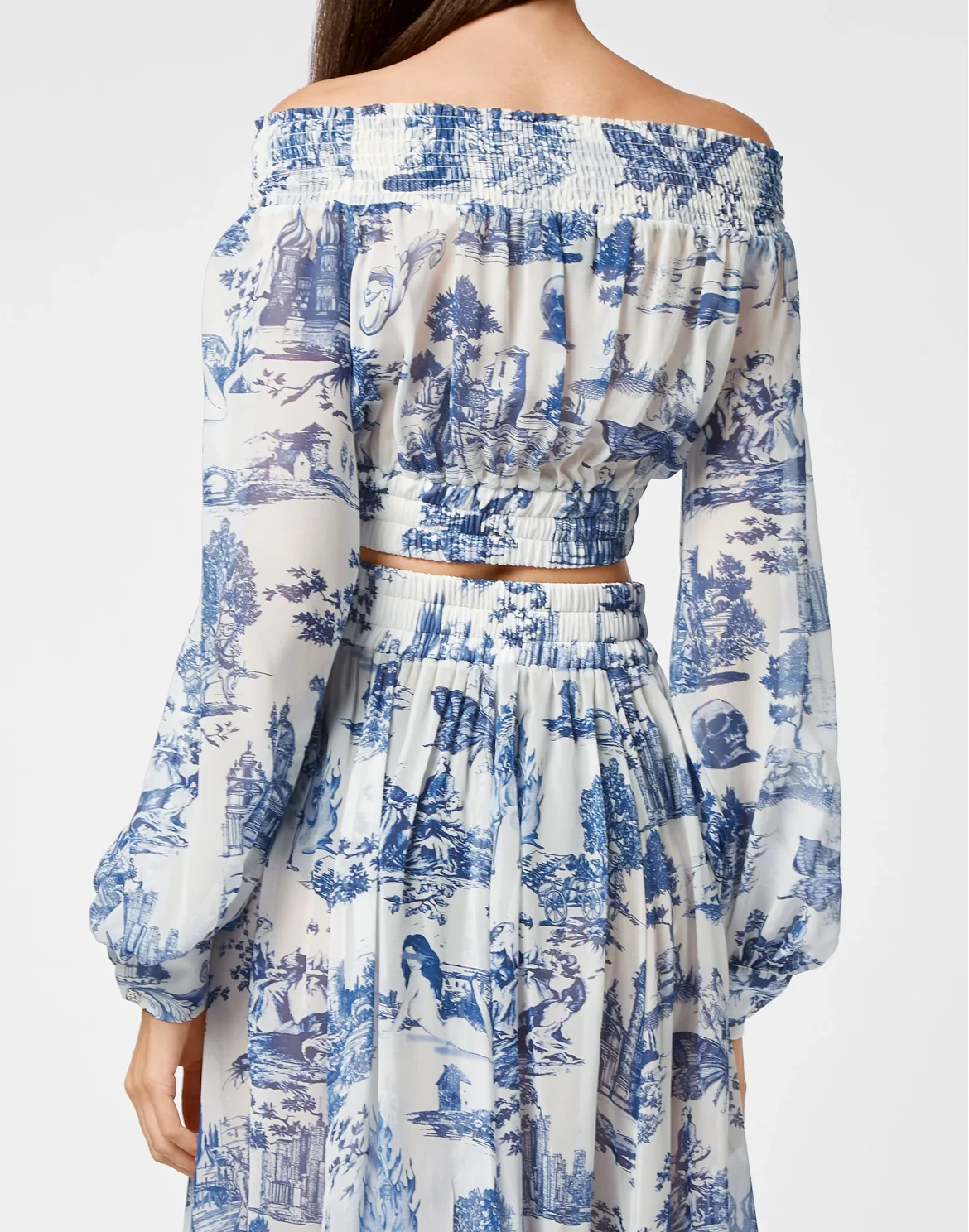 Georgette Crop Top LS En PLEIN air, цвет: Белый