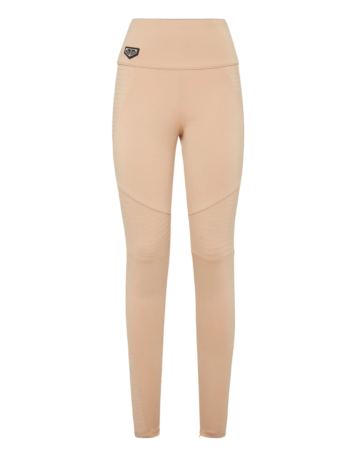 Super High Waist Biker Leggings Iconic Plein, цвет: Бежевый