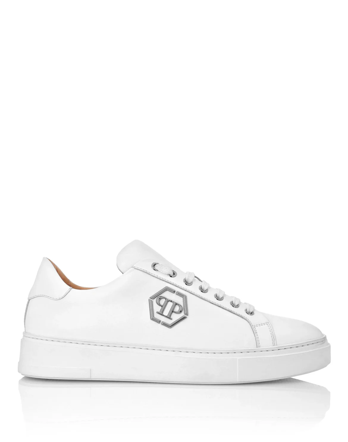 Leather Lo-Top Sneakers The Plein Original TM, цвет: Белый