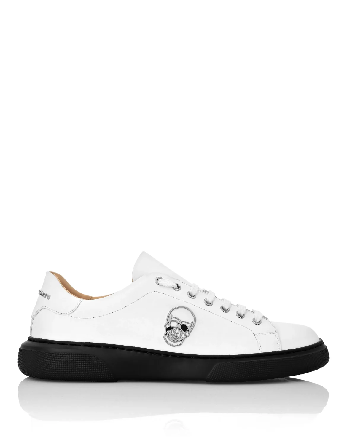 Rubber Leather Lo-Top Sneakers The $kull TM, цвет: Белый