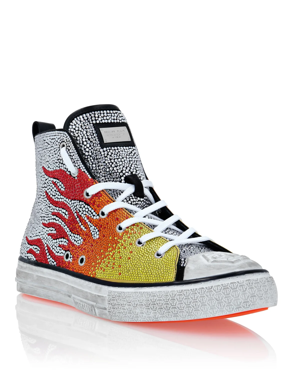 Hi-Top Sneakers Flames Megastar, цвет: Белый