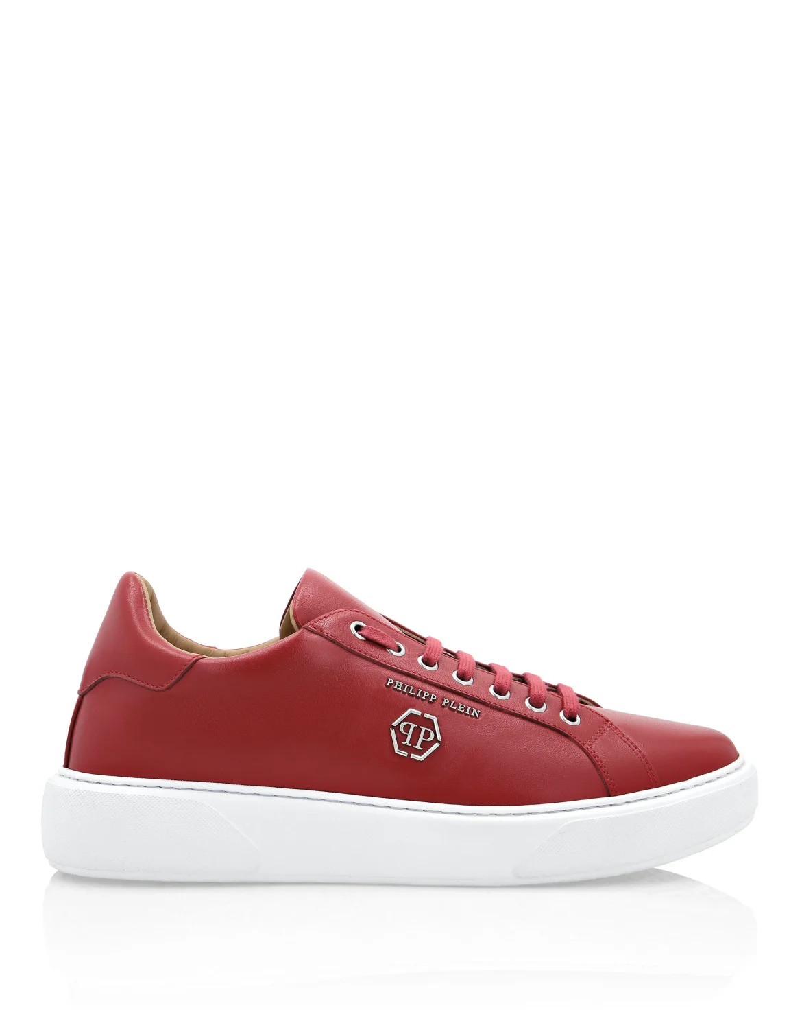 Leather Lo-Top Sneakers Hexagon, цвет: Красный