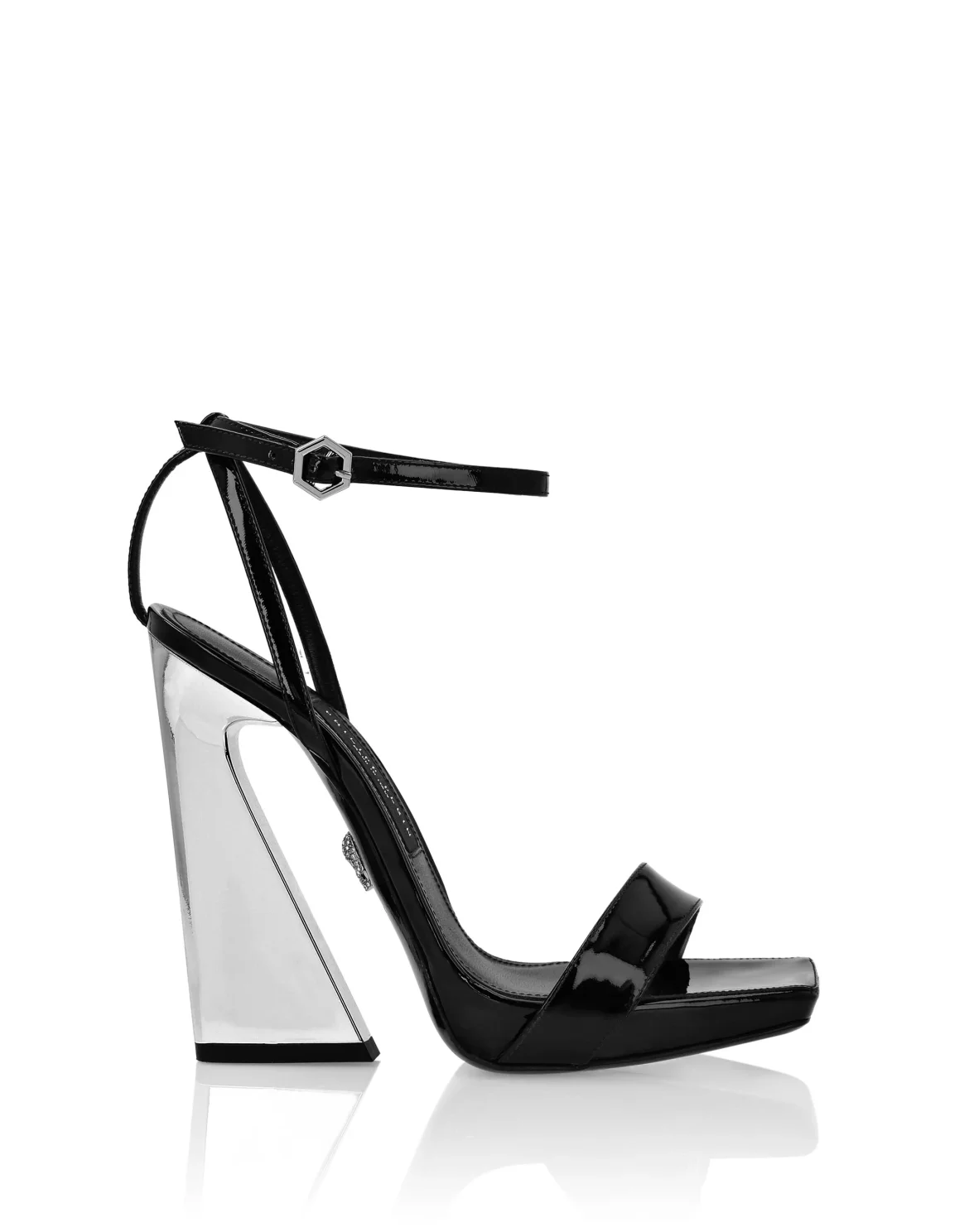 Leather Sandals High Heels, цвет: Черный