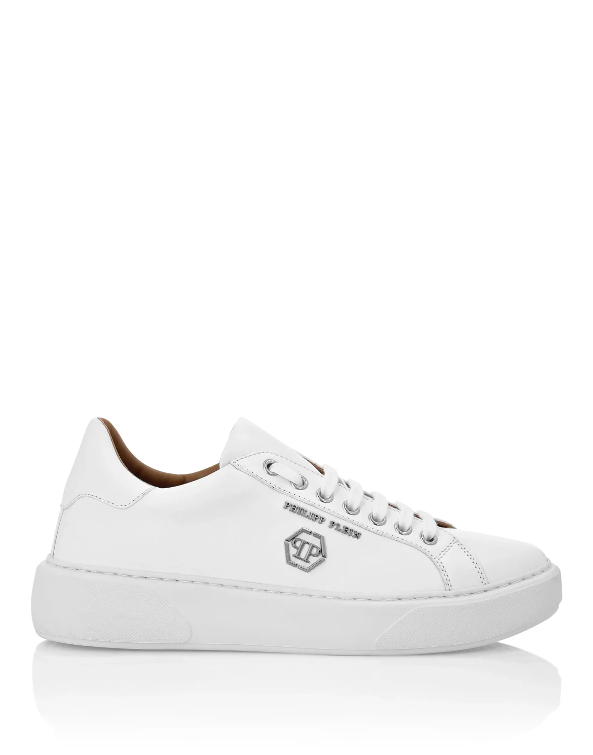 Leather Lo-Top Sneakers Hexagon, цвет: Белый