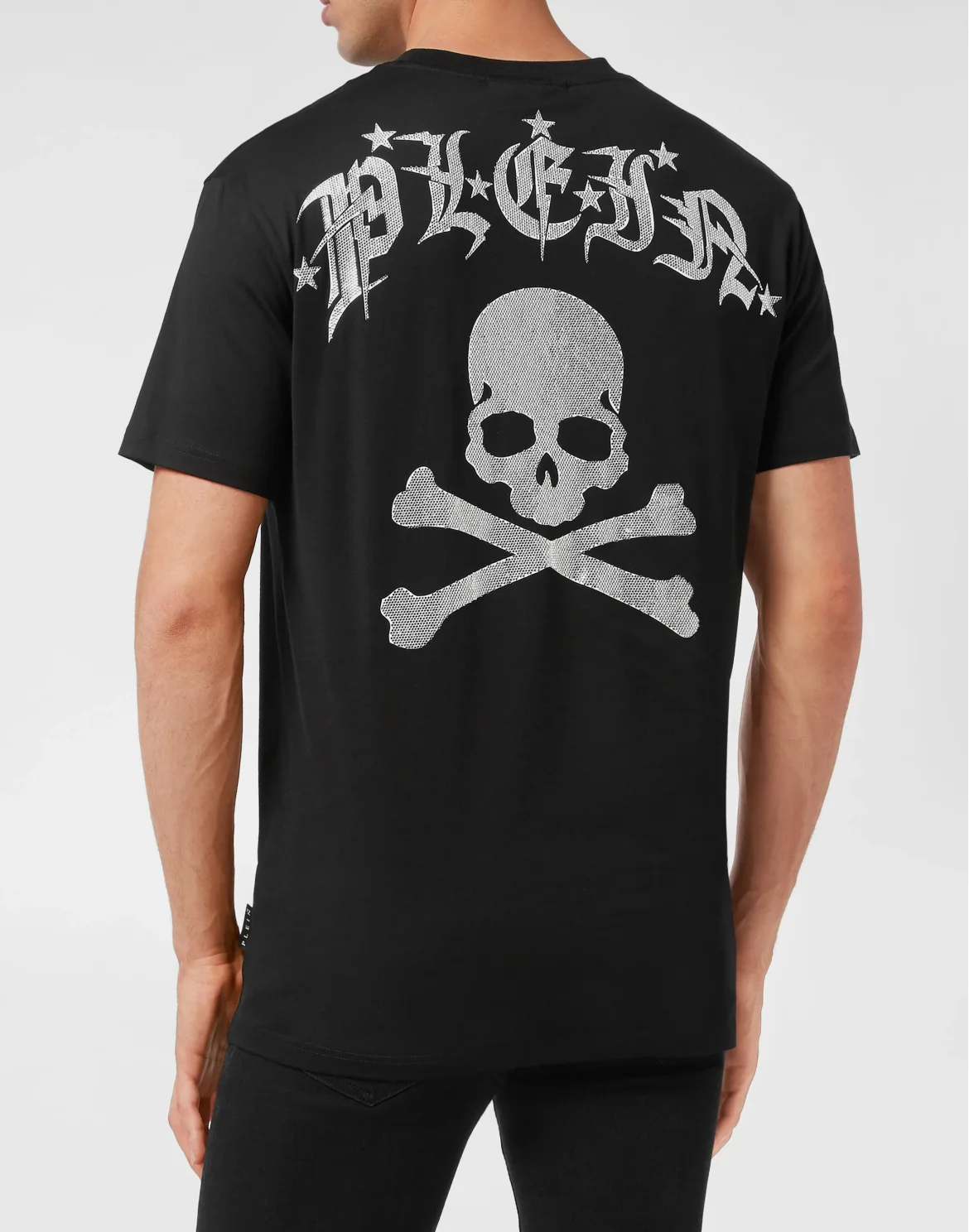 T-shirt Round Neck SS Gothic Plein with Crystals, цвет: Черный
