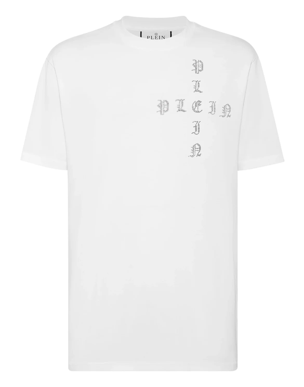 T-shirt Round Neck SS Gothic Plein with Crystals, цвет: Белый