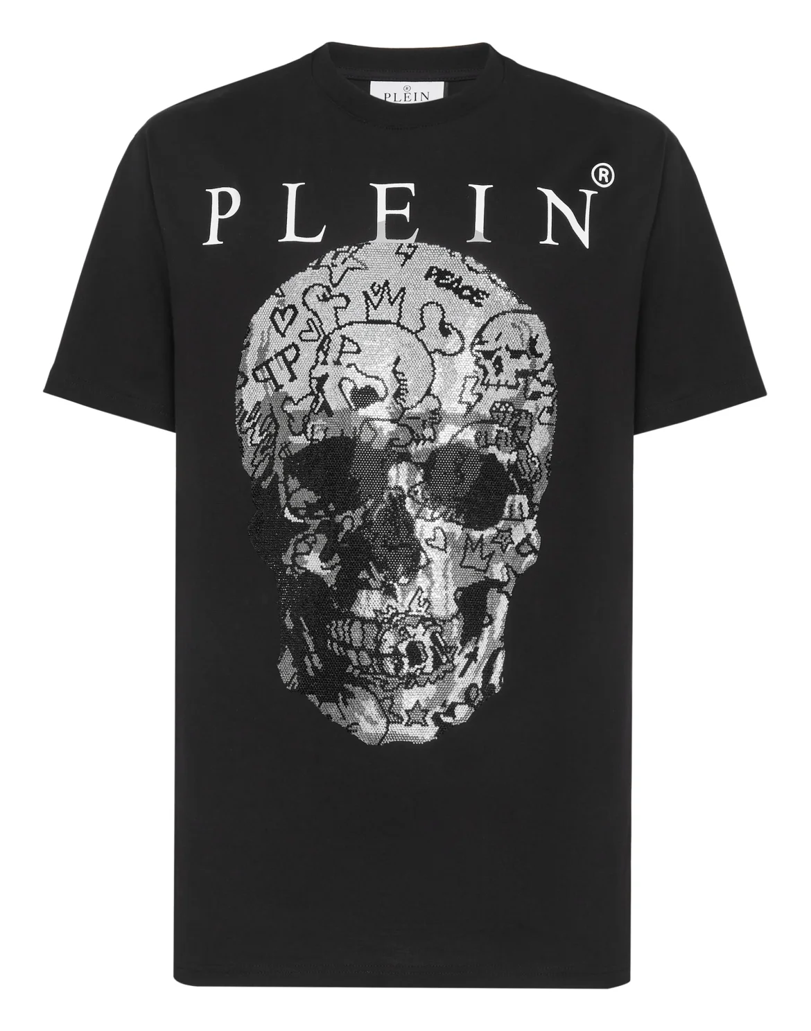 T-shirt Round Neck SS Skull with Crystals, цвет: Черный