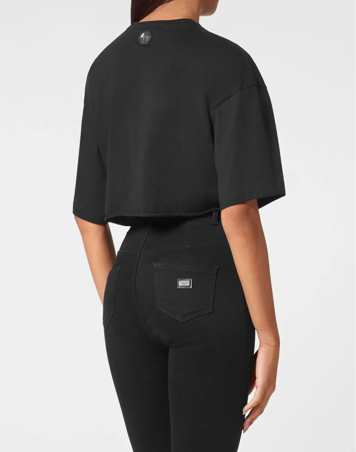 Street Crop Top SS with Crystals, цвет: Черный