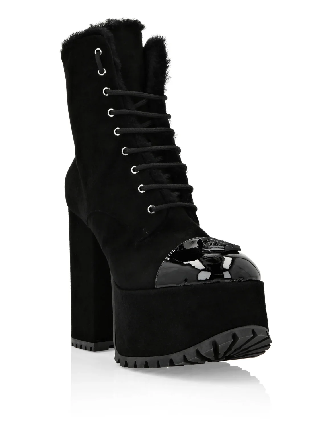 Heels Mid Flat Boots Hexagon, цвет: Черный