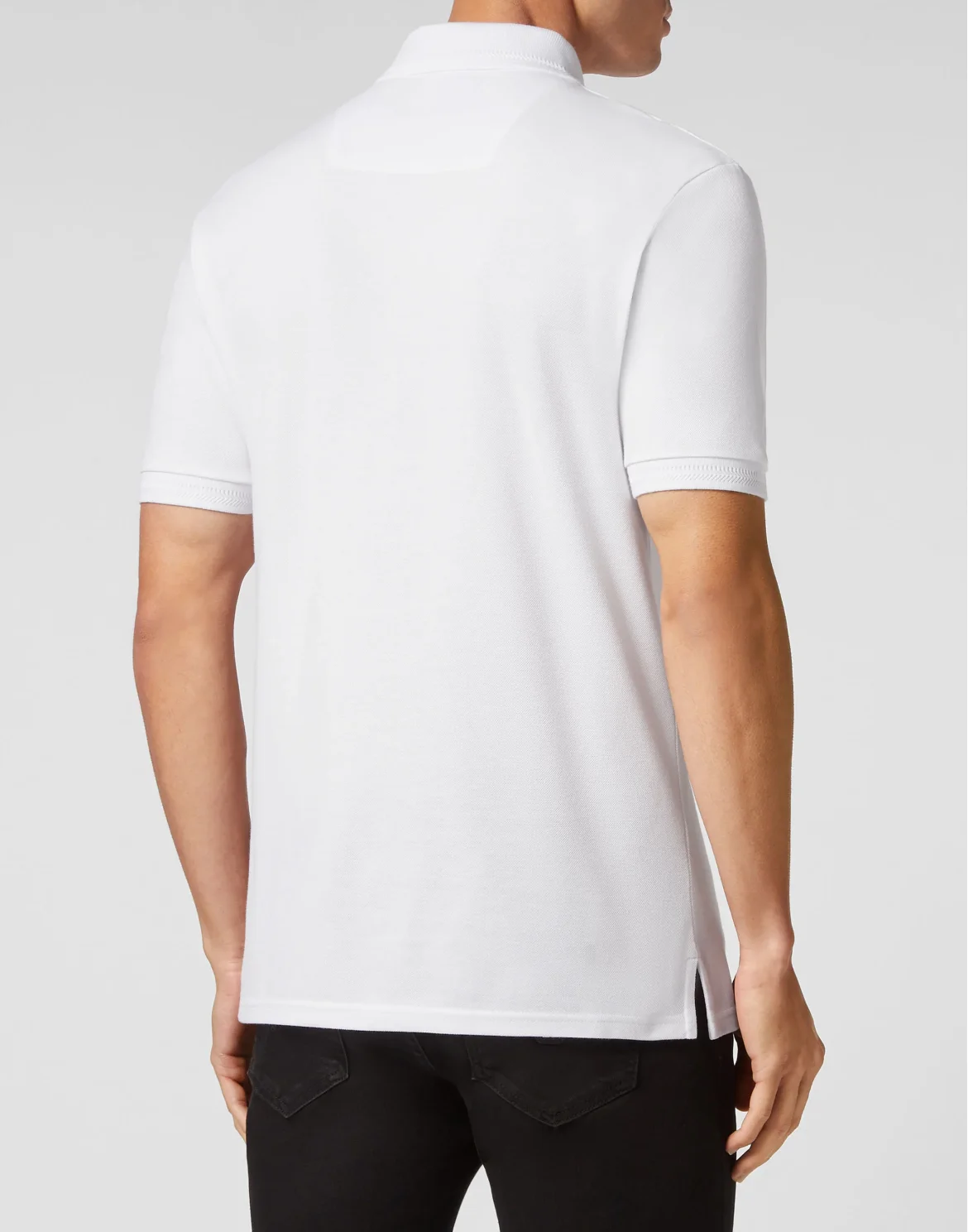 Slim Fit Jersey Polo Shirt Skull, цвет: Белый
