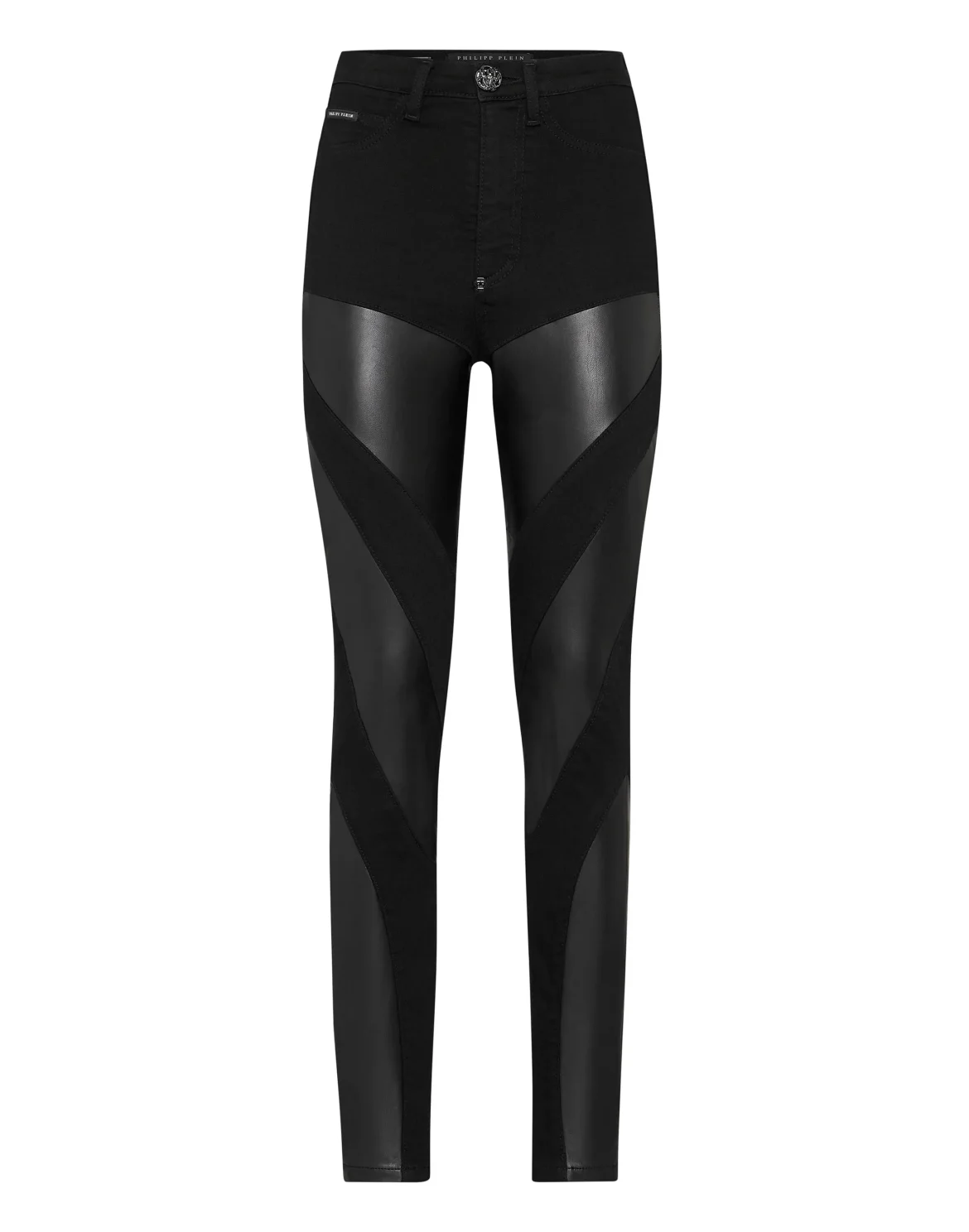 Denim Super High Waist Jeggings, цвет: Черный