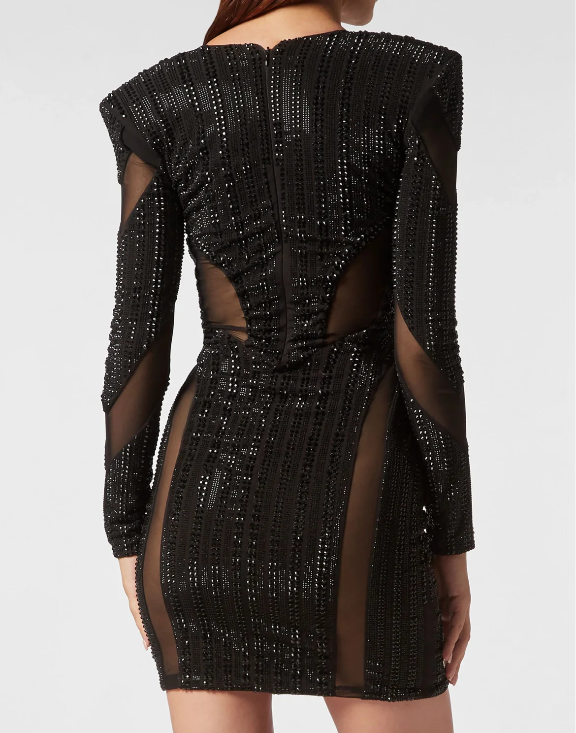 Padded Shoulder Mini Dress, цвет: Черный