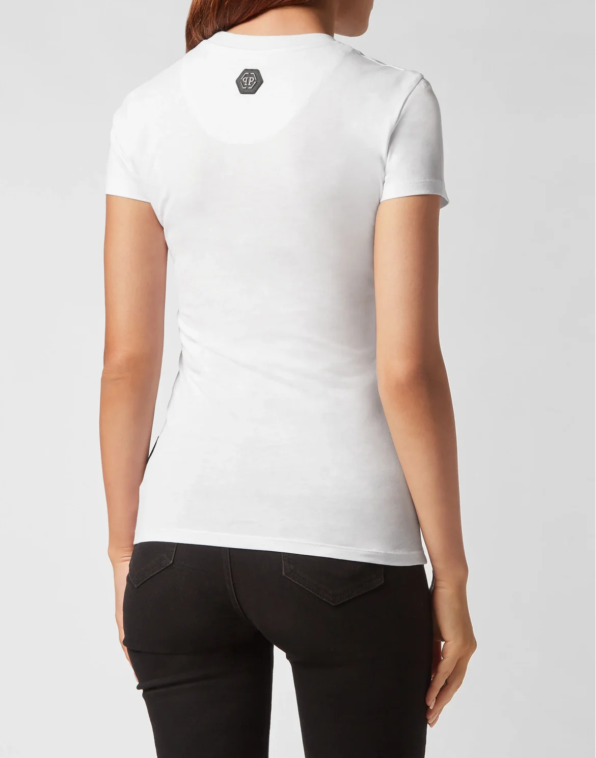 T-shirt Round Neck Sexy Pure Fit Crystal, цвет: Белый