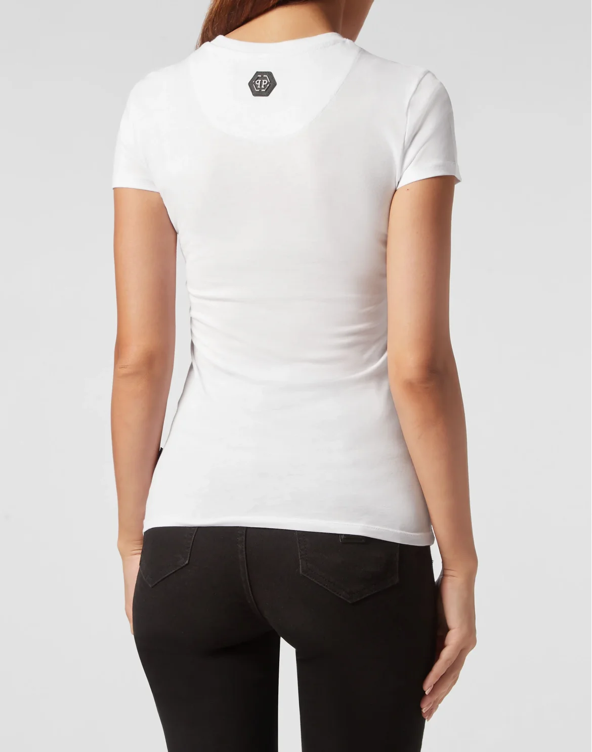 T-shirt Round Neck Sexy Pure Fit Skull, цвет: Белый