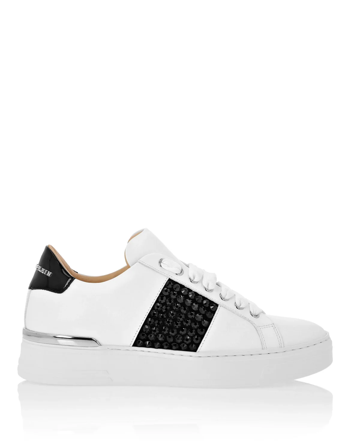 Mix Leather Lo-Top Sneakers Crystal, цвет: Белый