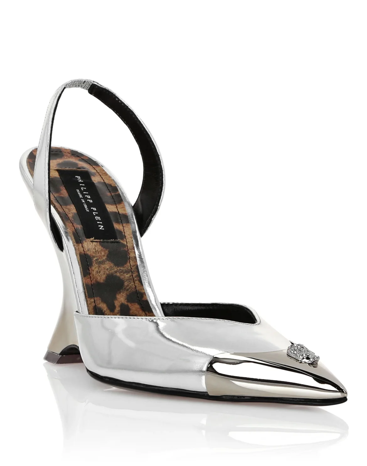 Mirror Leather Decollete Wedges, цвет: Серебристый