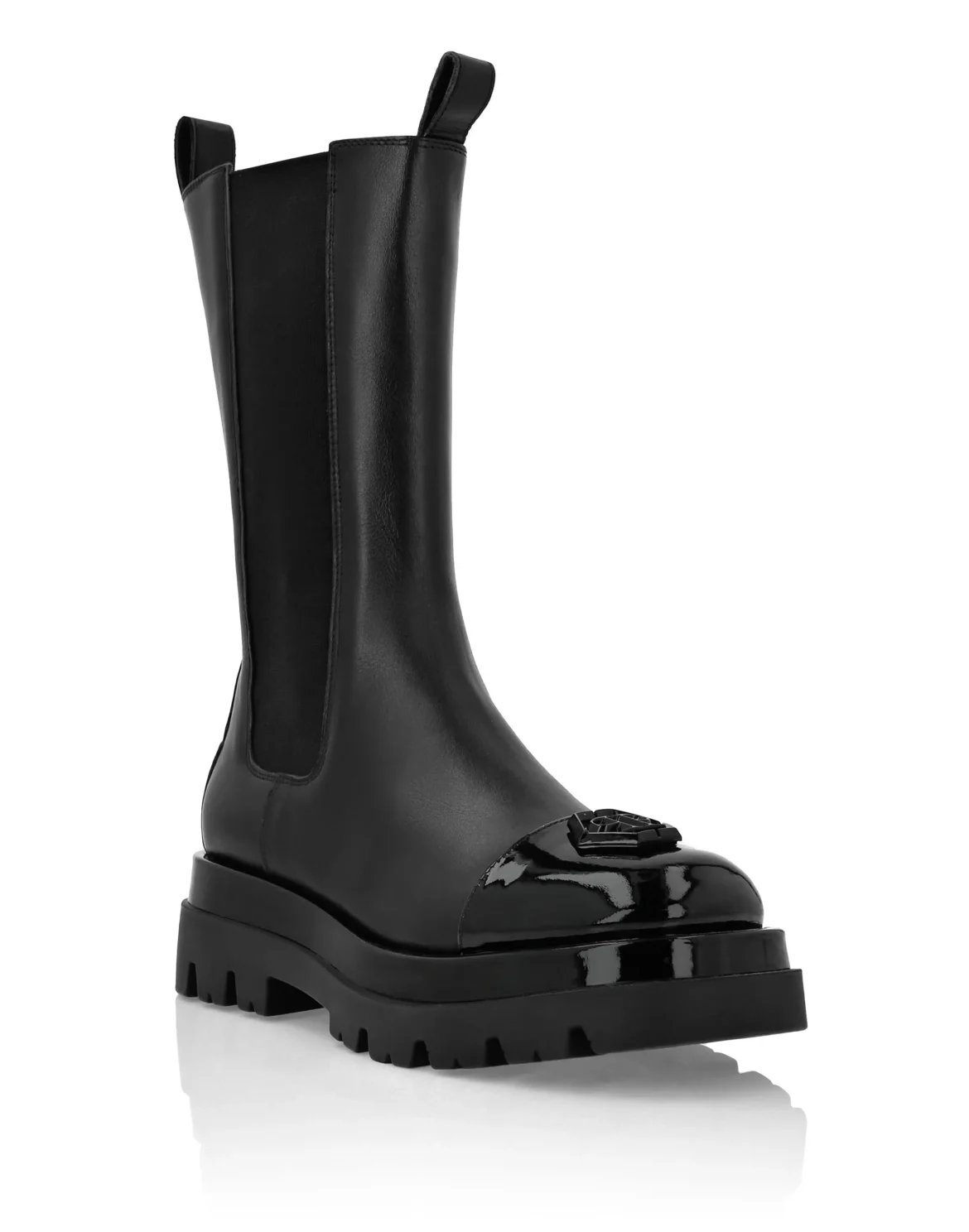 Mid Flat Boots Hexagon, цвет: Черный