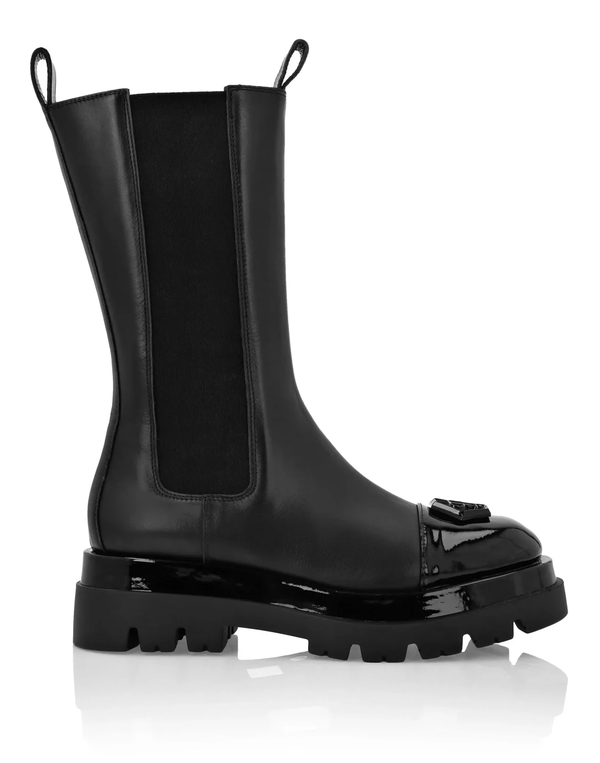 Mid Flat Boots Hexagon, цвет: Черный