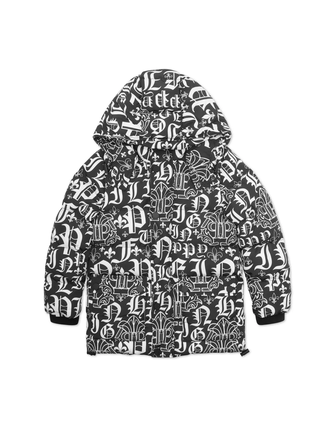 Puffer Jacket Parka Gothic Plein, цвет: Черный