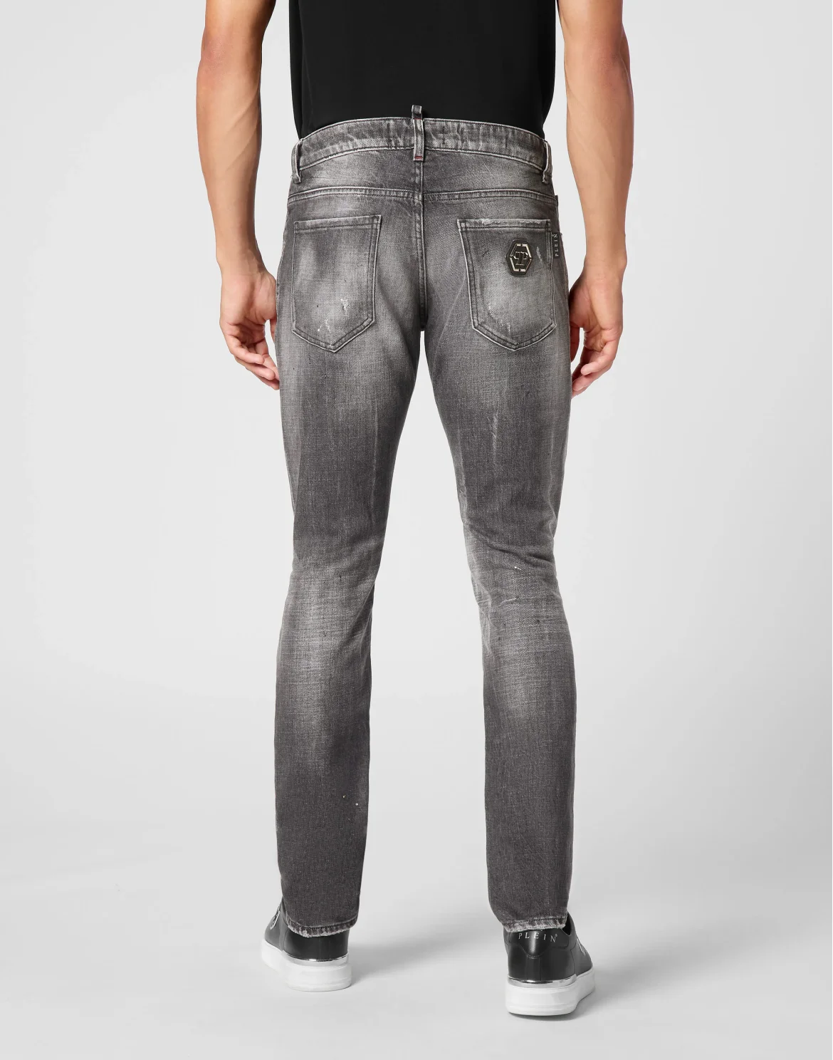 Denim Super Straight Cut Trousers, цвет: Серый