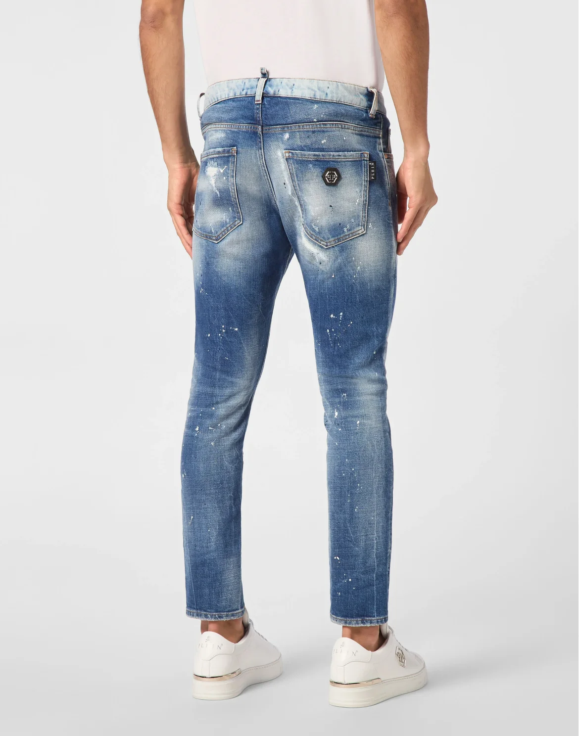 Denim Skinny Fit Trousers, цвет: Синий