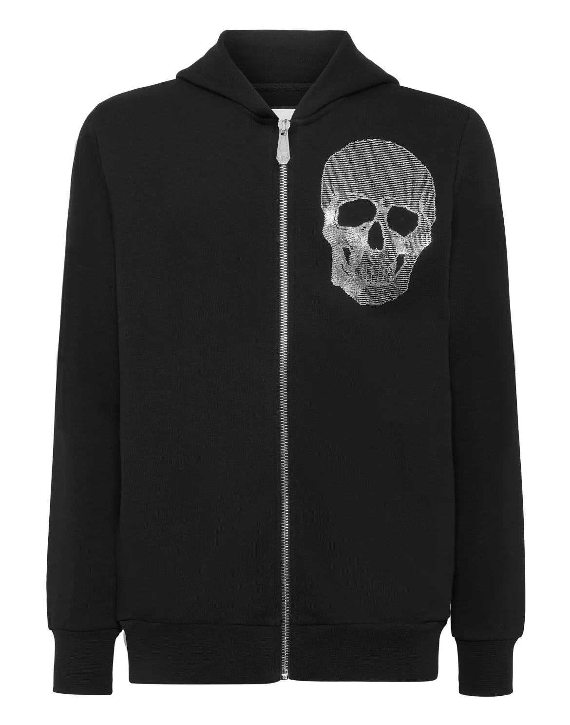 Zipped Hoodie Sweatshirt Skull strass, цвет: Черный