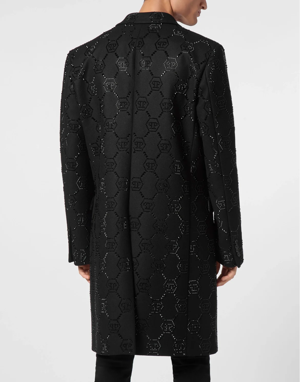 Wool Coat Monogram, цвет: Черный