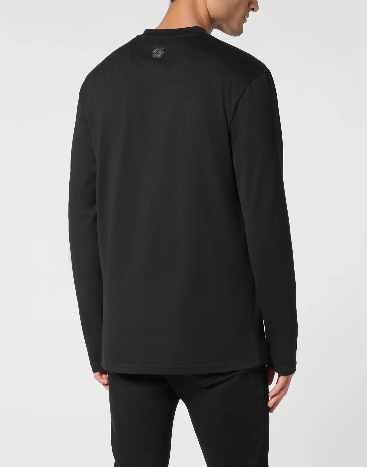 T-shirt Round Neck Long-Sleeve, цвет: Черный