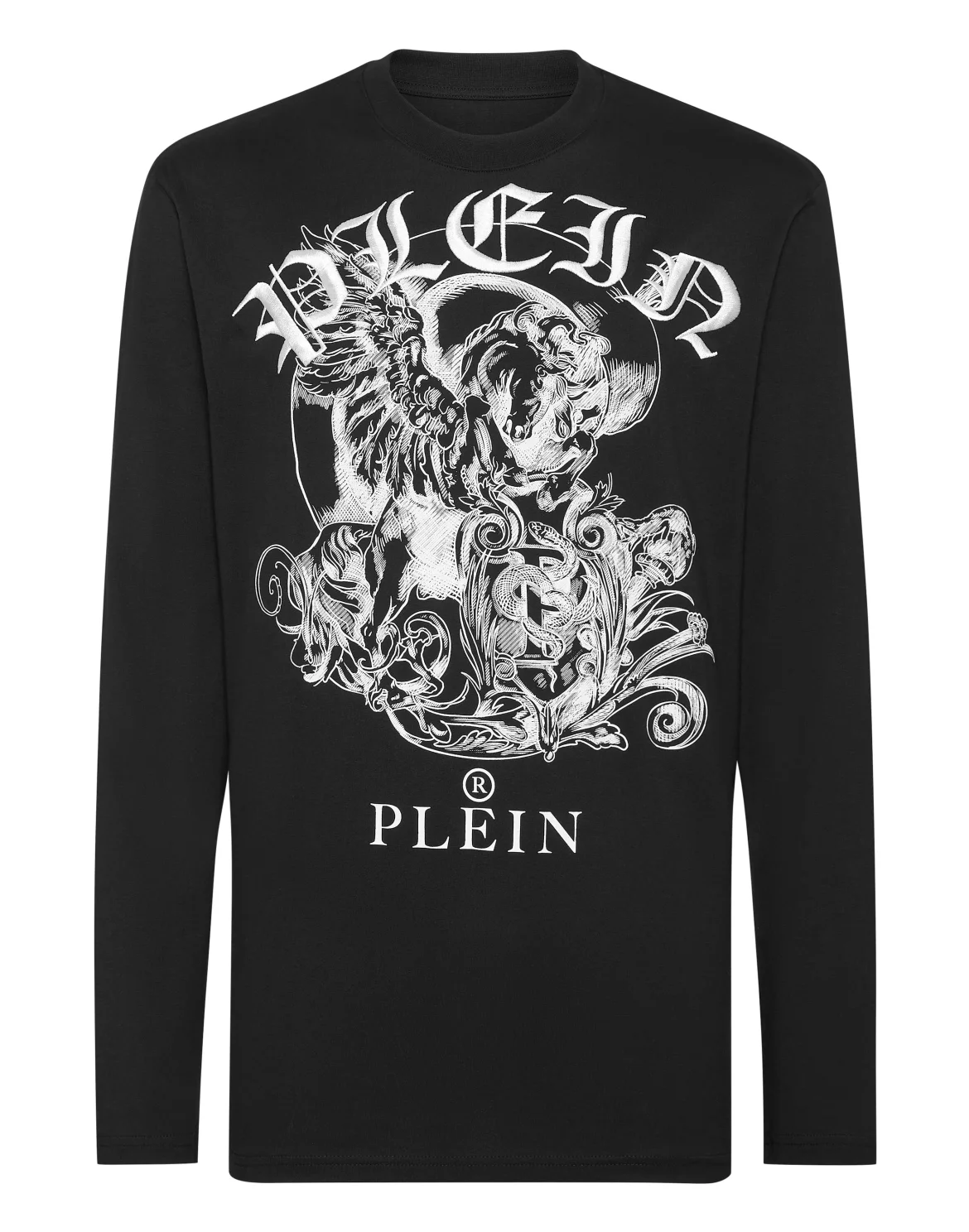 T-shirt Round Neck Long-Sleeve, цвет: Черный