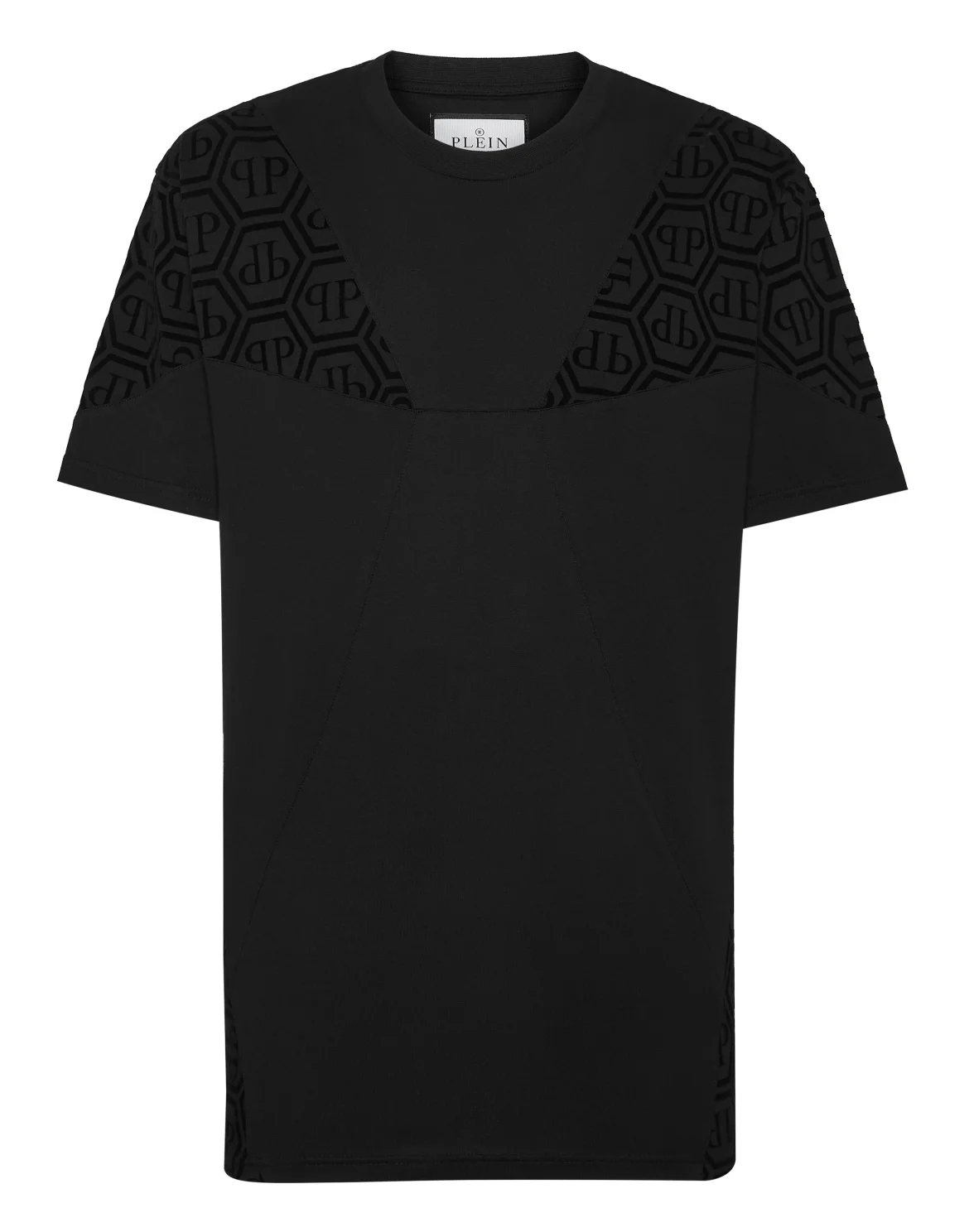T-shirt Round Neck SS Monogram, цвет: Черный