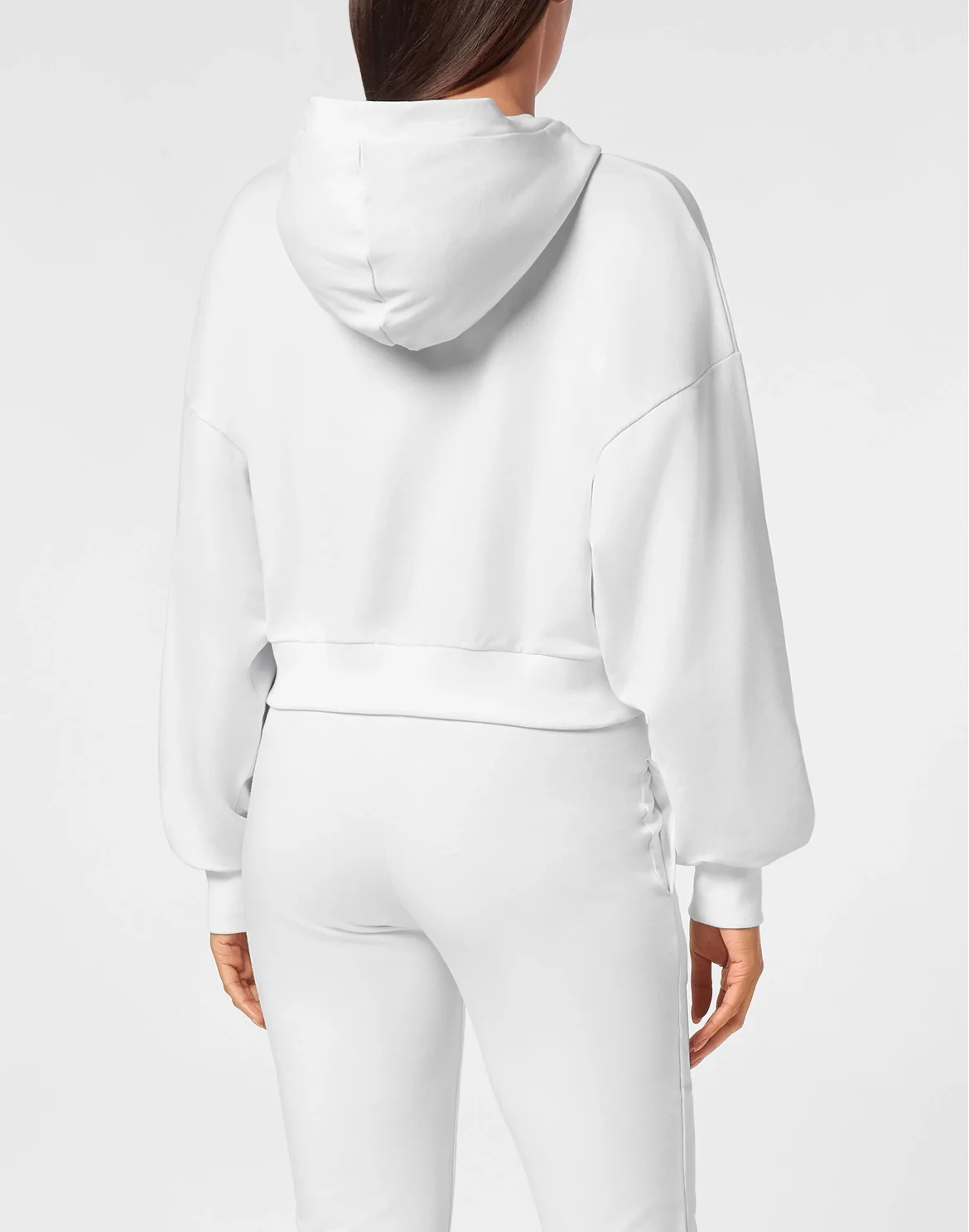 Cropped Hoodie Sweatshirt Crystal Hexagon, цвет: Белый