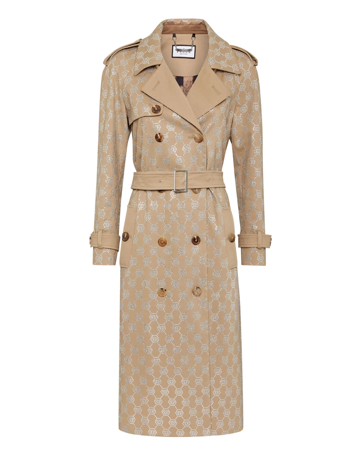 Trench Coat Strass Monogram, цвет: Бежевый
