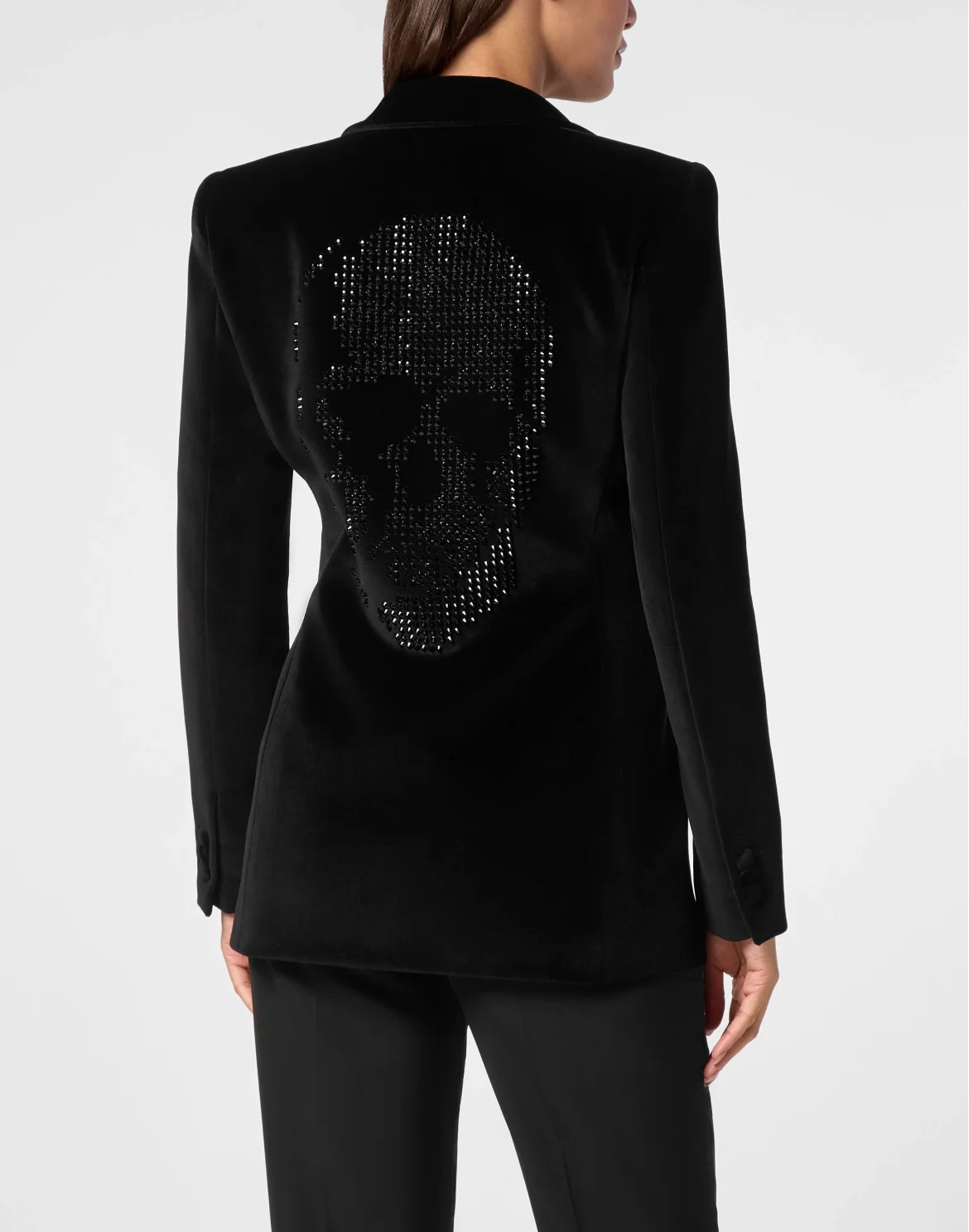 Velvet Blazer Skull strass, цвет: Черный
