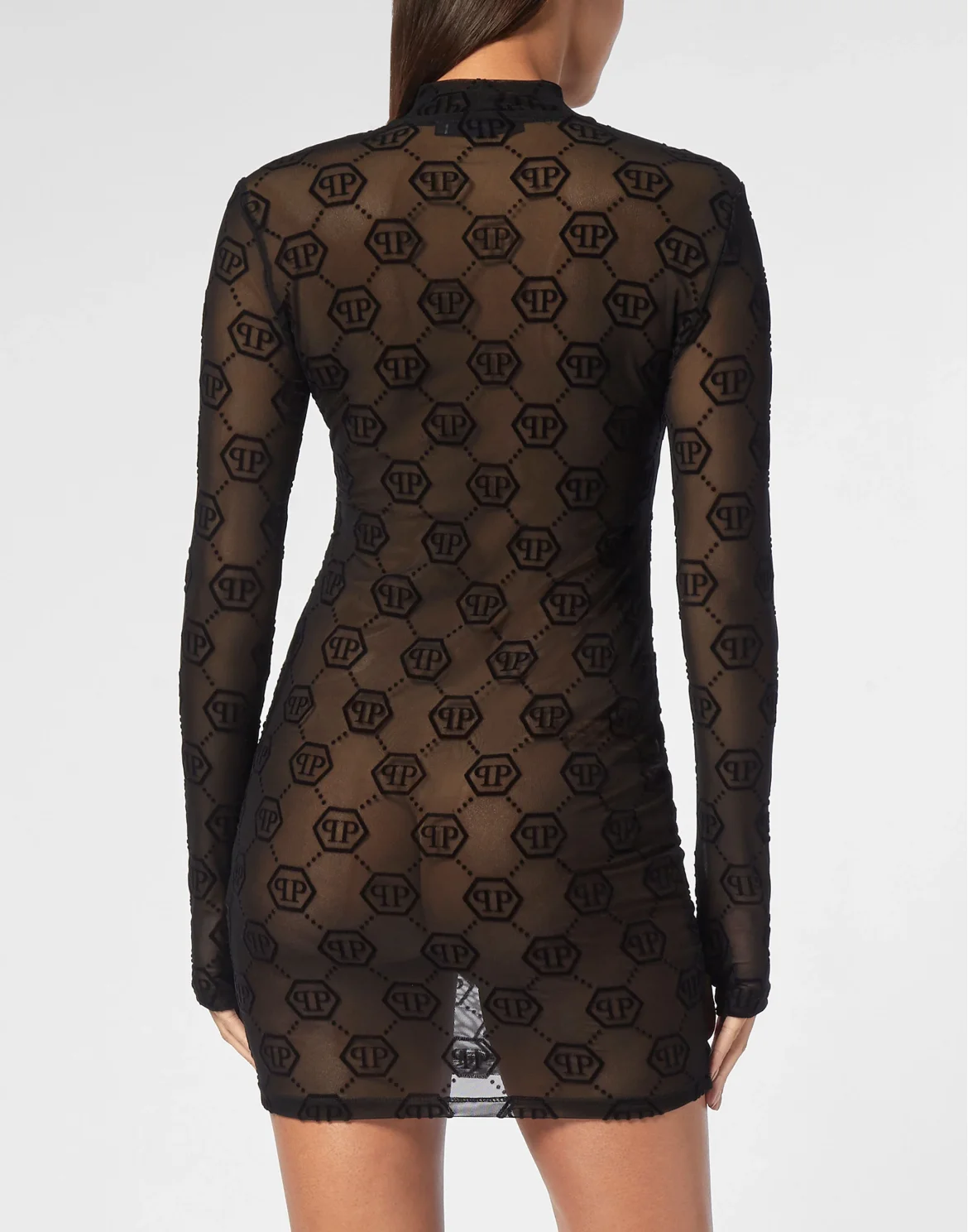 Tulle Mini Dress Monogram, цвет: Черный