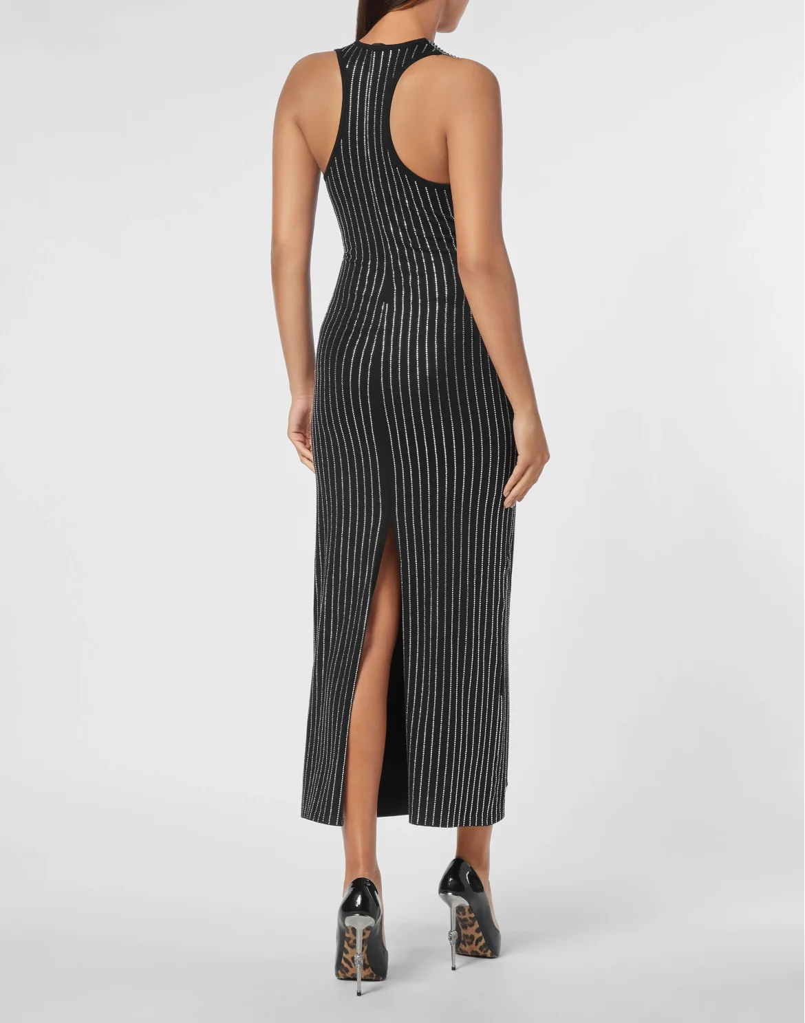 Strass T-shirt Long Dress Monogram, цвет: Черный