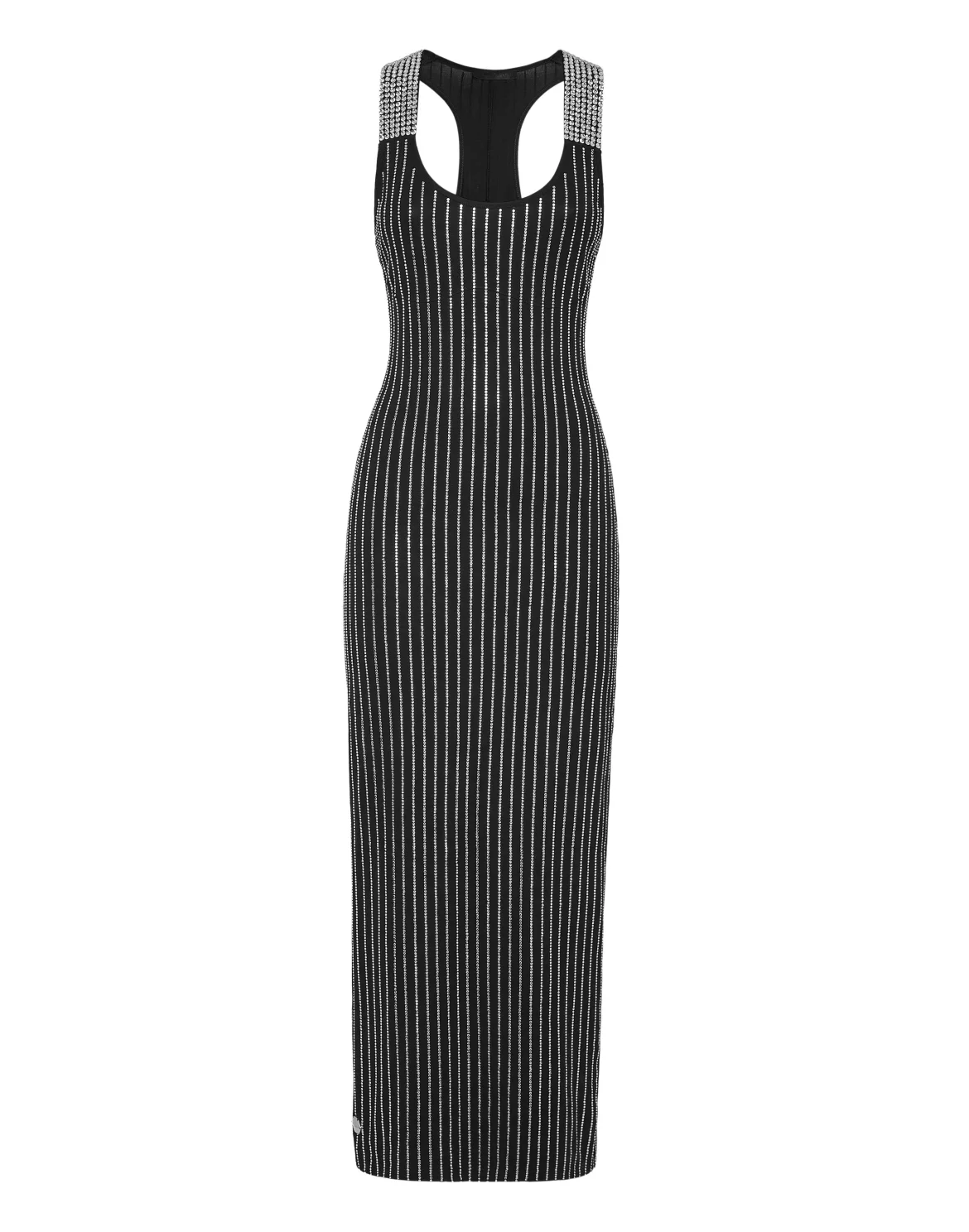 Strass T-shirt Long Dress Monogram, цвет: Черный
