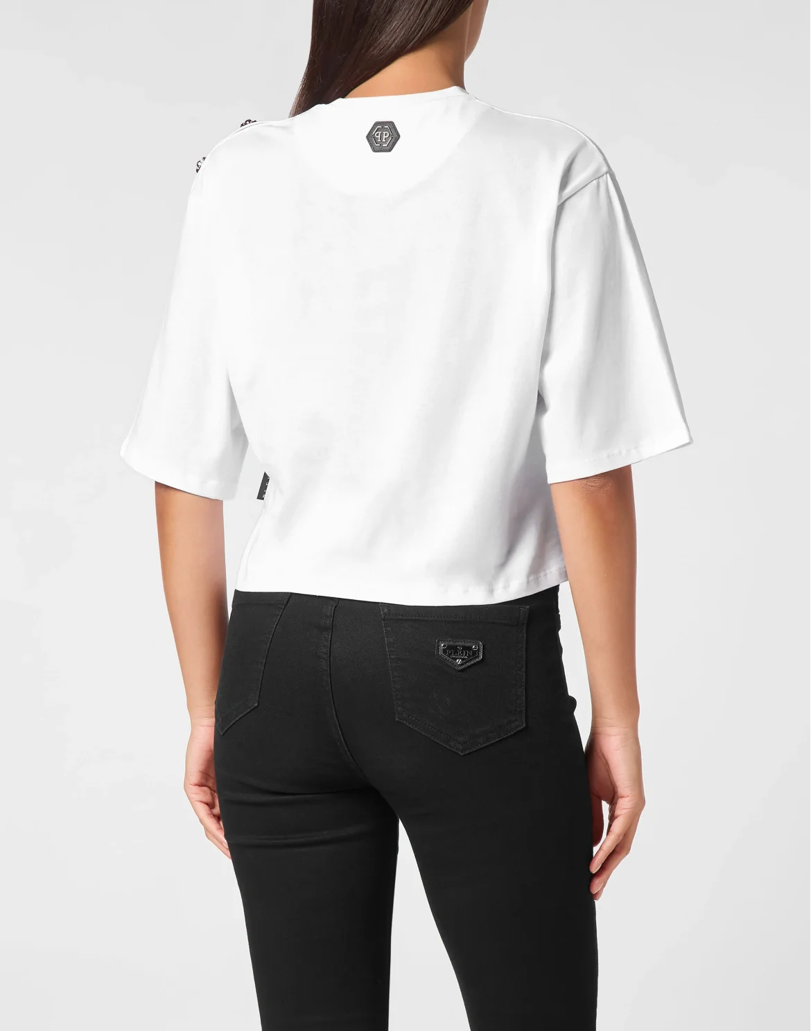 Cropped T-shirt  Strass Teddy Bear, цвет: Белый