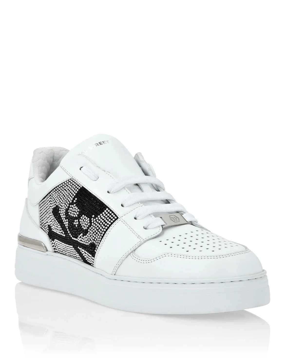 Lo-Top Crystal Leather Sneakers Skull&Bones, цвет: Белый