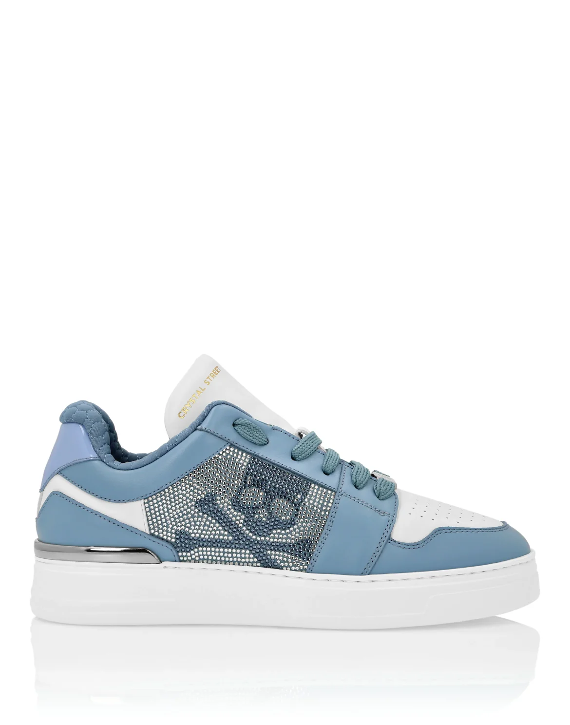 Lo-Top Crystal Leather Sneakers Skull&Bones, цвет: Белый