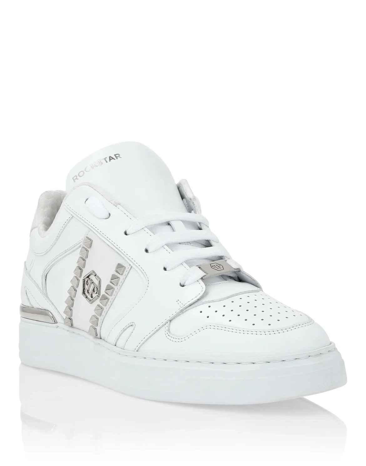 Nappa Leather Lo-Top Sneakers Studs, цвет: Белый
