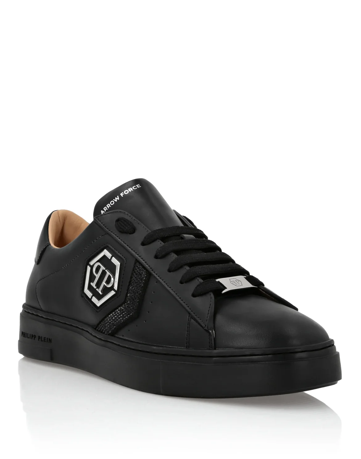 Lo-Top Leather Arrow Force Strass Sneakers, цвет: Черный