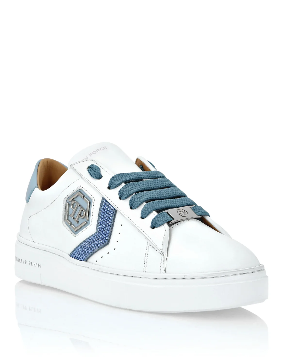 Lo-Top Leather Arrow Force Strass Sneakers, цвет: Голубой